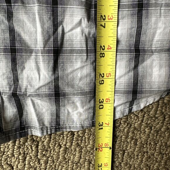 Vintage Wrangler Western Shirt Men’s Pearl Snap XL Black White Gray Plaid Rodeo - Picture 5 of 8